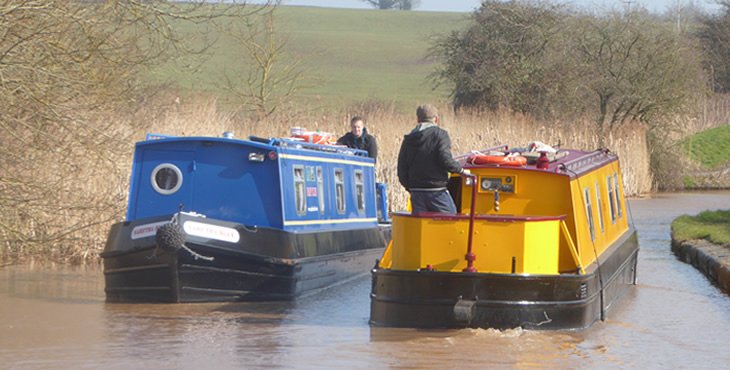Canal Boats Passing